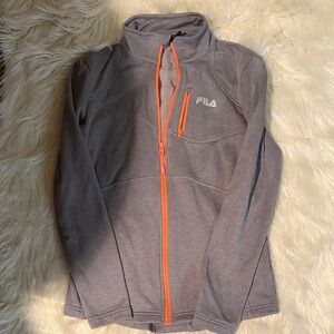Fila Heather Gray Jacket with Bright Orange Accents